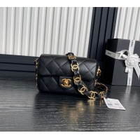 Top Quality Chanel Lambskin Small Flap Bag with CC Chain AS5174 Black 2024