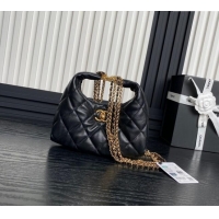 New Release Creation Chanel Lambskin Hobo Bag with Chain AS4966 Black 2024