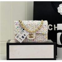 Luxury Classic Chanel Classic Hounstooth Tweed Mini Flap Bag A69900 White/Multicolor 2024