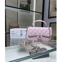 Low Cost Chanel Lambskin Leather Flap Phone Holder with Chain AP3226 Light Pink 2024