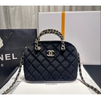 New Style Chanel Velvet Small Shopping Bag AS5130 Black 2024