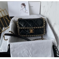 Cheap Wholesale Chanel Quilted Lambskin Flap Bag with Chain AS5089 Black 2024