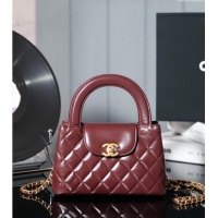 Well Crafted Chanel Shiny Calfskin Mini Shopping Bag AS4416 Dark Brown 2024