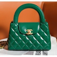 Top Design Chanel Mini Shopping Bag in Shiny Calfskin AS4416 Green 2024