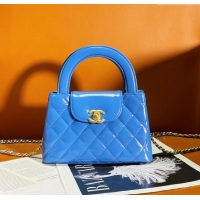 Best Price Chanel Shiny Calfskin Mini Shopping Bag AS4416 Electric Blue 2024