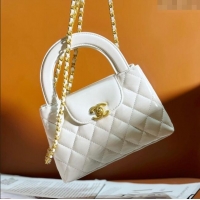 New Stylish Chanel Shiny Calfskin Mini Shopping Bag AS4416 White 2024