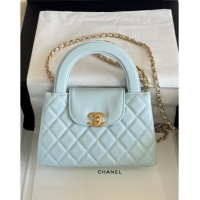 New Product Chanel Shiny Calfskin Mini Shopping Bag AS4416 Cream White 2024