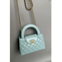 Spot Bulk Chanel Shiny Calfskin Mini Shopping Bag AS4416 Pale Green 2024