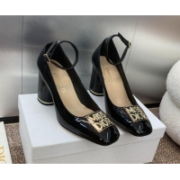 Luxurious Dior Miss Dior Pump 8.5cm Heel in Black Patent Calfskin 092903