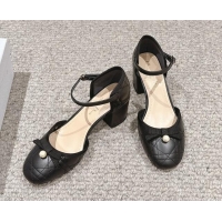 Good Quality Dior Ballet Pump in Black Quilted Cannage Calfskin 5.5cm Heel 092907