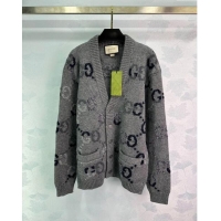 Original Cheap Gucci GG Wool Cardigan G82719 Grey 2024