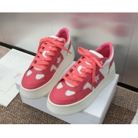 Perfect Dior Star Platform Sneaker in Calfskin White/Pink 092919