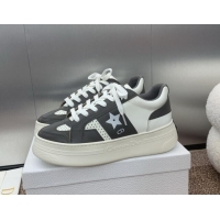 Stylish Dior Star Platform Sneaker in Calfskin White/Grey 092918