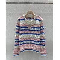 Famous Brand Chanel Knit Sweater CH91007 Pink/White/Blue 2024