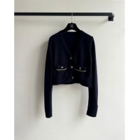 Best Price Chanel Wool Cardigan with Pockets CH92317 Black 2024