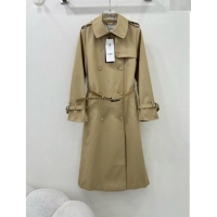 Luxury Discount Burberry Trench Coat with Belt F91914 Khaki 2024