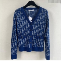 Reasonable Price Dior Cashmere Cardigan D82401 Blue 2024