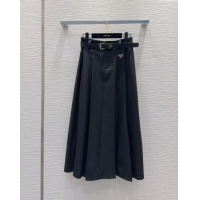 Super Quality Prada Skirt with Belt P92509 Black 2024