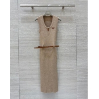 ​Top Quality Discount Prada Knit Dress P92510 Beige 2024