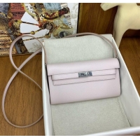 Popular Style Hermes Kelly To Go Wallet Bag in Original Epsom Leather H0801 09 Dreamy Purple/Silver 2024 (Full Handmade)