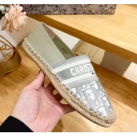 Big Discount Dior Espadrilles Flat in Oblique Embroidered Fabric Grey 930039