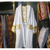 Good Taste Versace Baroque Cotton Bathrobe 0201 White/Gold 2024 TOP