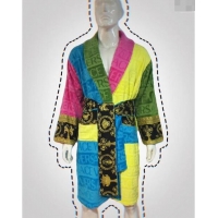 Well Crafted Versace Baroque Cotton Bathrobe 0201 Blue/Multicolor 2024 TOP