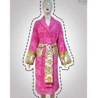 Top Quality Versace Baroque Cotton Bathrobe 0201 Pink 2024 TOP