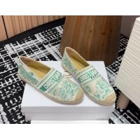 Perfect Dior Dioriviera Dior Granville Espadrilles Flat in Cotton Embroidered with Toile de Jouy Sauvage Motif Aquamarin