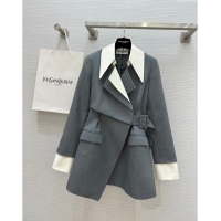 Most Popular Saint Laurent Jacket Dress S82411 Grey 2024