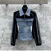 Promotional Miu Miu Denim Jacket M90418 Black/Blue 2024