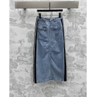 ​Well Crafted Miu Miu Denim Skirt M90419 Black/Blue 2024