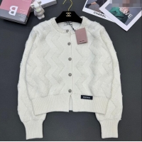 ​Top Grade Miu Miu Wool Cardigan M91901 White 2024