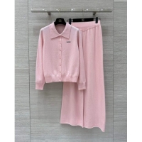 ​Super Quality Miu Miu Wool Cardigan and Pants M92308 Pink 2024