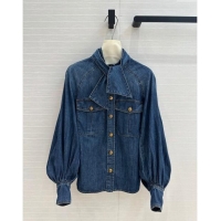 Buy Fashionable Zimmermann Denim Shirt Z92528 Blue 2024