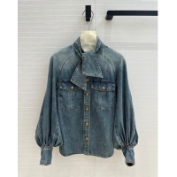 Reasonable Price Zimmermann Denim Shirt Z92529 Blue 2024