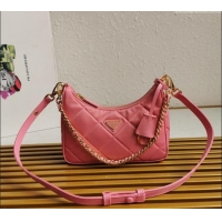 Top Quality Prada Re-Edition Quilted Nylon Hobo mini bag 1BC204 Pink 2023