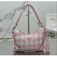 Grade Quality Prada Re-edition crochet mini-bag 1BC204 Alabaster Pink 2023