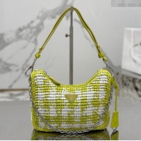 Top Design Prada Re-edition crochet mini-bag 1BC204 Yellow 2023