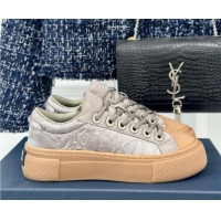 Best Product Dior DIOR AND STONE ISLAND Low-top Sneakers in Oblique Satin Dusty Beige 930058