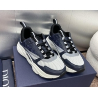 Shop Duplicate Dior Men's Homme Sneakers B22 in Leather and Mesh Dark Blue 930065