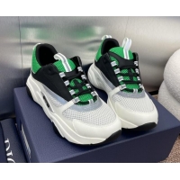 Stylish Dior Men's Homme Sneakers B22 in Leather and Mesh White/Black/Green 930072