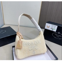 Top Design Prada Straw Hobo Bag 072902 Beige 2024