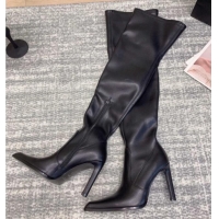 Grade Quality Saint Laurent Stretch PU Over-the-knee High Boots 010011