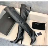 Hot Style Saint Laurent Betty Over-the-knee High Boots 9.5cm in Calfskin Black 010006