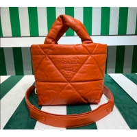 Pretty Style Prada Padded Nappa Leather Tote Bag 1BG434 Orange 2023