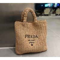 Reasonable Price Prada Large Straw Tote bag 1BG423 Khaki 2023