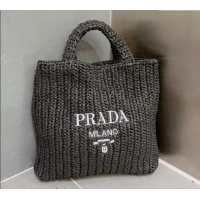 Well Crafted Prada Large Straw Tote bag 1BG423 Black 2023