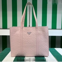 Top Grade Prada Large Antique Nappa Leather Tote Bag 1BG460 Alabaster Pink 2023