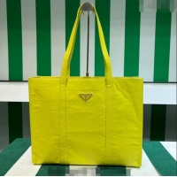 Top Design Prada Large Antique Nappa Leather Tote Bag 1BG460 Yellow 2023